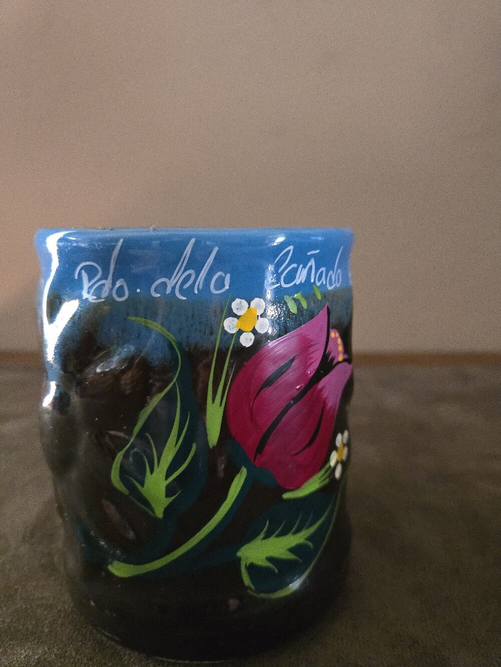 MEXICAN Hand-Painted coffee Cup  with Flowers